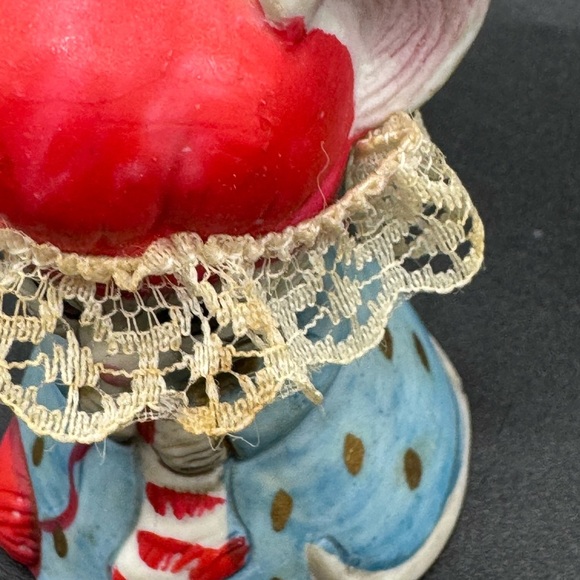 Jasco Christmas Ornament Lil Chimers Mouse Handpainted Bisque Porcelain Bell VTG - Picture 2 of 5